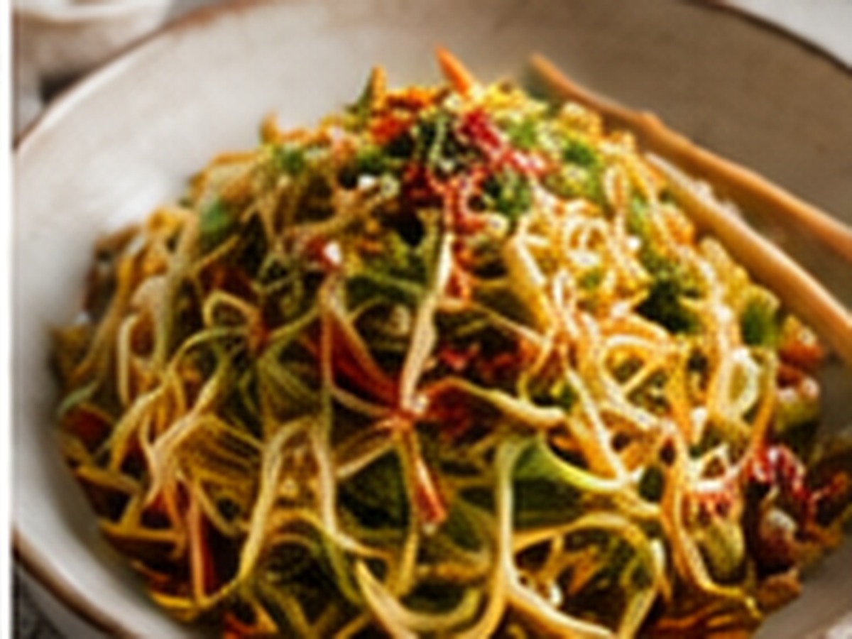Plant-based Ginger Lime Noodle Salad made with Spiralz fermented foods.